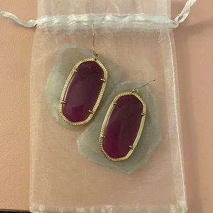 Kendra Scott Danielle Gold Statement Earrings in Maroon Jade